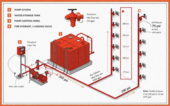 Fire Hydrant System Diagram