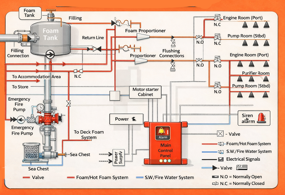 Foam Fire Protection System Diagram